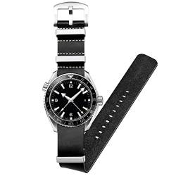 Kai Tian Einteilig Kalbs Strap Uhrenarmband Leder 18mm Soft Armband Uhr Edelstahl Loop Schnalle Für Herren Frauen Schwarz von Kai Tian