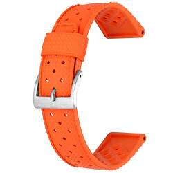 Kai Tian Hochwertiges Armband 20mm Dauerhaft Gummi Silikon Uhrenarmband für Männer und Frauen Orange von Kai Tian