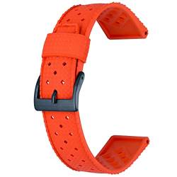 Kai Tian Hochwertiges Armband 20mm Dauerhaft Gummi Silikon Uhrenarmband für Männer und Frauen Rot+Schwarze Schnalle von Kai Tian