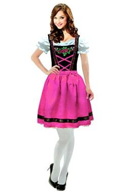 Kaiser24 Damen Dirndl Verkleidung (L/XL (44/48)) Minikleid Pink Oktoberfest Karneval von Kaiser24