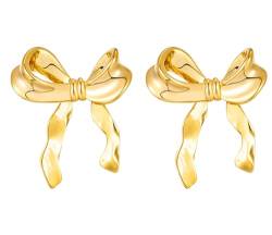 Bow Earrings Set, Gold Schleifen Ohrringe Schmuck für Damen, Lustige Geschenke für Frauen Freundin, Pärchen Geschenke, Valentinstag Geschenke für Sie von Kaiyingxin