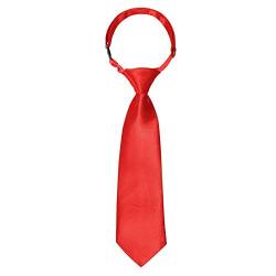 Jungen Mädchen Handgemacht Vorgebunden Krawatte - Einstellbar Schule Krawatten Satin Plain farbige formale Krawatte für Jungen Mädchen Hochzeits Schuluniform (Rot, 28 cm(Alter 2-5)) von Kajeer
