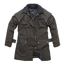 Australien Style Drover Herren-Regen-Jacke, Wachs-Jacke mit abnehmbaren Schultercape und herausnehmbarem Innenfutter bis Größe 5XL (64-67 von Kakadu Traders Australia