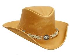 Original Lederhut Cowboyhut Australien-Hut mit Krempe in verschiedenen Varianten und Farben für Damen, Herren und Kinder, UPF 50+ Sonnenschutz von KAKADU