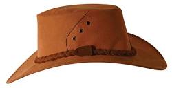 Traveller Cowboyhut, Hut aus Känguruleder in verschiedenen Ausführungen- sehr leicht und super robust Unisex für Damen. Herren und Kinder, Sonnenschutz UPF50+ Hergestellt in Australien von KAKADU