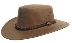 Traveller Cowboyhut, Hut aus Känguruleder in verschiedenen Ausführungen- sehr leicht und super robust Unisex für Damen. Herren und Kinder, Sonnenschutz UPF50+ Hergestellt in Australien von Kakadu Traders Australia