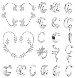 Kakonia 21 Stück Ear Cuff Set Damen Gold Ohrmanschette Ohrringe Earcuffs Set Fake Piercing Ohr Ohrclips Wrap Helix Knorpel Ohrmanschette Ohne Ohrloch Wickelohrring Fakepircings von Kakonia