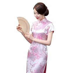 Kalaokei Cheongsam-Kleid, traditionelles Pflaumenblüten-Design, für Damen, chinesisches langes Cheongsam-Abendkleid, rose, S von Kalaokei