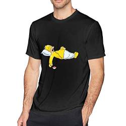 Homer-Simpson Herren Shirt Kurzarm T-Shirt, Freizeithemd für Männer Teenager von Kalinanai