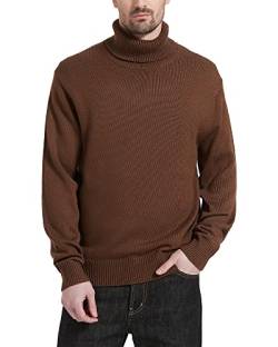 Kallspin Herren Pullover mit hohem Halsausschnitt und Langen Ärmeln Pullover aus Wollmischung(Braun, S) von Kallspin