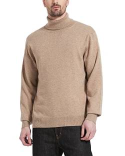 Kallspin Herren Rollkragen Strickpullover Langarm Turtle Neck Pullover aus Wollmischung(Kaffee, 2XL) von Kallspin