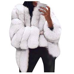 KaloryWee Plus Size Elegante Damenjacke Pelzmantel Wintermantel Kunstpelz Warme Jacke Oberbekleidung Outwear Tops S-5XL von KaloryWee Damen