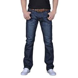 Herren Jeans Hose Slim Fit Denim Blaue Lange Stretch Jeanshose Regular Fit Straight Denim Jeanshose Zip Freizeithose mit Taschen Männer Klassisch Jeans Hosen Sommer Winter Basic von KaloryWee Herren