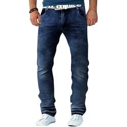 Herren Jeans Hose Slim Fit Denim Blaue Lange Stretch Jeanshose Regular Fit Straight Denim Jeanshose Zip Freizeithose mit Taschen Männer Klassisch Jeans Hosen Sommer Winter Basic von KaloryWee Herren