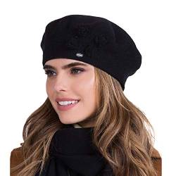 Kamea Dame Baskenmütze Winter Kopfbedeckung Gemustert Warm Ariel, Schwarz,Einheitsgröße von Kamea