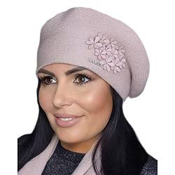 Kamea Dame Baskenmütze Winter Warm Klassisch Kopfbedeckung Feba, Rosa,Einheitsgröße von Kamea