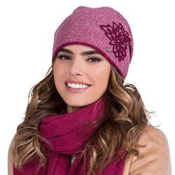 Kamea Dame Wintermütze Kopfbedeckung Warm Dick Gemustertdelta, Pink,Einheitsgröße von Kamea