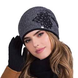 Kamea Dame Wintermütze Kopfbedeckung Warm Dick Gemustertdelta, Schwarz,Einheitsgröße von Kamea