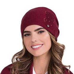 Kamea Dame Wintermütze Kopfbedeckung Winter Warm Serena, Weinrot,Einheitsgröße von Kamea