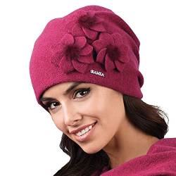 Kamea Teramo Dame Mütze Wintermütze Kopfbedeckung, Pink,Uni von Kamea