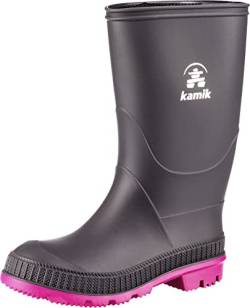 Kamik Mädchen Stomp Gummistiefel, Grau (Charcoal/Magenta Chm), 27 EU von Kamik