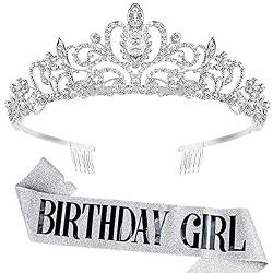 Kamiya Tiara Kristallkrone diadem hochzeit krone damen prinzessin krone geburtstag krone krone silber für Abschlussball Party Halloween… von Kamiya