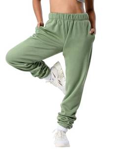 Kamo Fitness CozyTec Jogginghose mit hoher Taille für Damen, Baggy: Bequeme Loungehose mit Taschen aus weichem, dickem Fleece, Loden Frost, S von Kamo Fitness