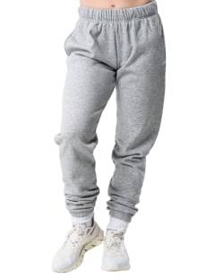 Kamo Fitness CozyTec Jogginghose mit hoher Taille für Damen, Baggy: Bequeme Loungehose mit Taschen aus weichem, dickem Fleece, Meliert, Grau, S von Kamo Fitness