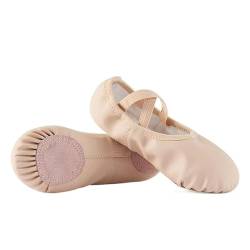 Tanzschuhe,Ballettschuhe,Ballettschuhe Damen Ballett Slipper Tanzschuhe PU Klassische Schuhe Yoga Socke Vollsohle for Kinder Mädchen Erwachsene Schwarz (Color : Nude, Size : 5.5 UK) von KanDuo