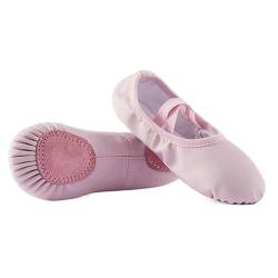 Tanzschuhe,Ballettschuhe,Ballettschuhe Damen Ballett Slipper Tanzschuhe PU Klassische Schuhe Yoga Socke Vollsohle for Kinder Mädchen Erwachsene Schwarz (Color : Pink, Size : 8.5 UK) von KanDuo