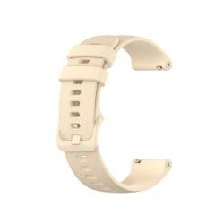 KanaAt LKQASD 18 20 22 mm Sport-Silikon-Armband, kompatibel mit Vivoactive4S 4 3, Smartwatch-Armband, kompatibel mit Vivoactive 3 4 4S Armband-Zubehör (Color : Beige, Size : 22mm Width) von KanaAt