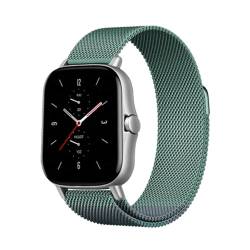 KanaAt LKQASD 20 mm/22 mm Milanese-Band, kompatibel mit GTS/4/2/2e/3/GTS2/GTR 47 mm/GTR2/4/3/Pro Stratos, Metall-Uhrenarmband, Bip-Armband (Color : Pine green, Size : 20mm) von KanaAt