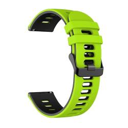 KanaAt LKQASD 22 20 mm Smartwatch-Armband, kompatibel mit Forerunner 255 265 158 55 245 645/Venu SQ 2 Armband Vivoactive 4 3/Venu 2 Plus Armband (Color : Green black, Size : 22mm) von KanaAt