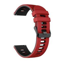 KanaAt LKQASD 22 20 mm Smartwatch-Armband, kompatibel mit Forerunner 255 265 158 55 245 645/Venu SQ 2 Armband Vivoactive 4 3/Venu 2 Plus Armband (Color : Red black, Size : Forerunner 245 645) von KanaAt