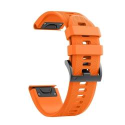 KanaAt LKQASD 22 26 mm QuickFit-Armband, kompatibel mit Fenix ​​7X 7 6X 6 Pro 5X Plus 3 HR-Band, Smartwatch-Zubehör, 955 Epix Gen 2 Silikonarmband (Color : Orange, Size : 22mm Fenix 5 5Plus) von KanaAt