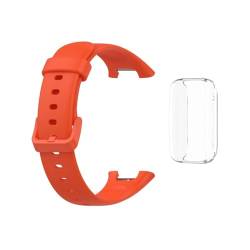 KanaAt LKQASD Armband kompatibel mit Band 7 Pro, Silikon-TPU-Ersatzarmband, Smartwatch-Armband, kompatibel mit Band 7 Pro-Armbändern, Zubehör (Color : Orange Bundle) von KanaAt