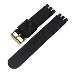 KanaAt LKQASD Nylonarmband, kompatibel mit Swatch-Armband, 17 mm, 19 mm, 20 mm, Nylon-Uhrengürtel, Armband, Handgelenkband, Ersatz for Damen- und Herrenuhren, Zubehör (Color : 1-G, Size : 17mm) von KanaAt