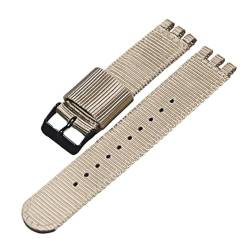 KanaAt LKQASD Nylonarmband, kompatibel mit Swatch-Armband, 17 mm, 19 mm, 20 mm, Nylon-Uhrengürtel, Armband, Handgelenkband, Ersatz for Damen- und Herrenuhren, Zubehör (Color : 8-BK, Size : 20mm) von KanaAt