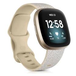 KanaAt LKQASD Silikon-Uhrenarmband kompatibel mit Versa 3 Strap Smartwatch Sportarmband kompatibel mit Versa Sense wasserdichtem Armbandzubehör (Color : S- gold, Size : S(140-185mm)) von KanaAt