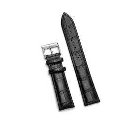 KanaAt LKQASD Uhrenarmbänder aus echtem Leder, 12/14/16/18/20/22/24 mm, Uhrenarmband, Stahldornschließe, Handgelenkgürtel, Armband + Werkzeug (Color : Black 1, Size : 16mm) von KanaAt