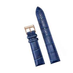KanaAt LKQASD Uhrenarmbänder aus echtem Leder, 12/14/16/18/20/22/24 mm, Uhrenarmband, Stahldornschließe, Handgelenkgürtel, Armband + Werkzeug (Color : Blue 2, Size : 22mm) von KanaAt