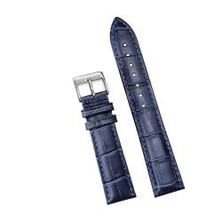 KanaAt LKQASD Uhrenarmbänder aus echtem Leder, 12/14/16/18/20/22/24 mm, Uhrenarmband, Stahldornschließe, Handgelenkgürtel, Armband + Werkzeug (Color : Dark Blue 1, Size : 16mm) von KanaAt