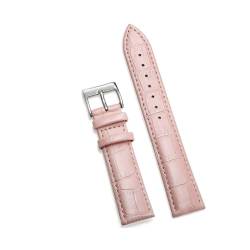 KanaAt LKQASD Uhrenarmbänder aus echtem Leder, 12/14/16/18/20/22/24 mm, Uhrenarmband, Stahldornschließe, Handgelenkgürtel, Armband + Werkzeug (Color : Pink 1, Size : 20mm) von KanaAt