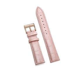 KanaAt LKQASD Uhrenarmbänder aus echtem Leder, 12/14/16/18/20/22/24 mm, Uhrenarmband, Stahldornschließe, Handgelenkgürtel, Armband + Werkzeug (Color : Pink 2, Size : 24mm) von KanaAt