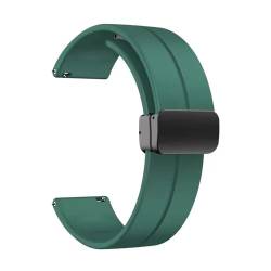 LKQASD 20/22 mm Magnetverschluss Silikonarmband Kompatibel mit Galaxy Watch 4 5 Pro 40 mm 44 mm 45 mm 42/46 mm Armband Kompatibel mit GT2/3 Pro-Band (Color : Pine green, Size : GT3 2 46mm) von KanaAt