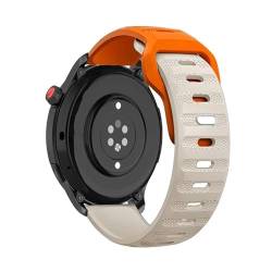 LKQASD 20/22 mm Sport-Silikonarmband, kompatibel mit Galaxy Watch 4 5 Pro 40 mm 44 mm 45 mm 42/46 mm Active 2-Armband. Kompatibel mit GT2/3 Pro-Band (Color : Orange Starlight, Size : GTR 47mm) von KanaAt