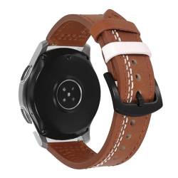 LKQASD 22 mm 20 mm Echtlederarmband kompatibel mit Watch GT 2 Armband kompatibel mit Galaxy Watch 46 mm 42 mm Correa Smart Watch Armband (Color : 13 brown white, Size : Galaxy 3 45mm) von KanaAt