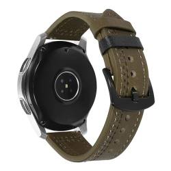 LKQASD 22 mm 20 mm Echtlederarmband kompatibel mit Watch GT 2 Armband kompatibel mit Galaxy Watch 46 mm 42 mm Correa Smart Watch Armband (Color : Olive 3, Size : Galaxy 46mm-S3) von KanaAt