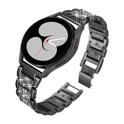 LKQASD Diamantarmband kompatibel mit Galaxy Watch 6/4/Classic/5/pro/Active 2 40 mm 44 mm 20 22 mm Metallgliederarmband kompatibel mit GT 2e-3-pro Band (Color : Black 02, Size : Galaxy 3 45mm) von KanaAt