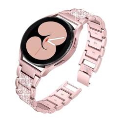 LKQASD Diamantarmband kompatibel mit Galaxy Watch 6/4/Classic/5/pro/Active 2 40 mm 44 mm 20 22 mm Metallgliederarmband kompatibel mit GT 2e-3-pro Band (Color : Rose pink 03, Size : Galaxy 46mm) von KanaAt